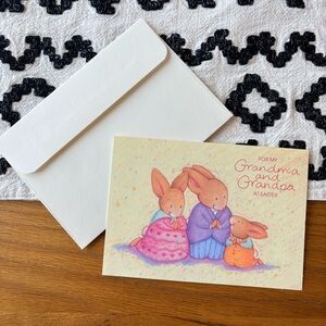 Vintage Easter Gibson Celebrations Card Grandma Grandpa snailmail